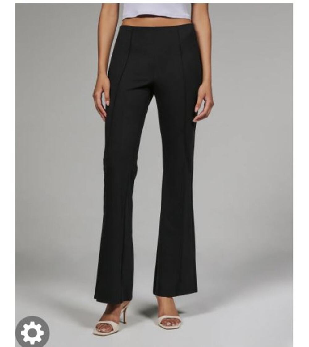 7 Diamonds Womens Sz L Rev Ribbed Flare Stretch Pull On Pants Long Length